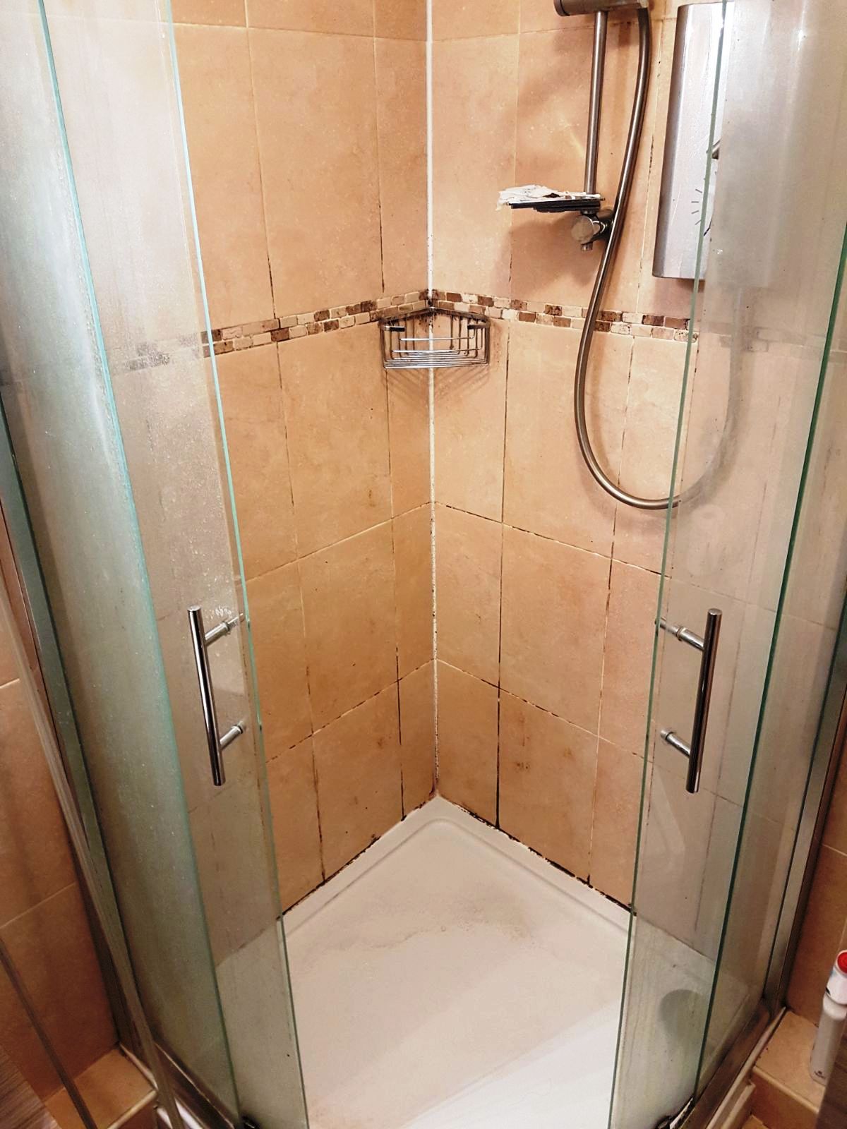 Ceramic Tiled Shower Cubicle Before Cleaning Uxbridge