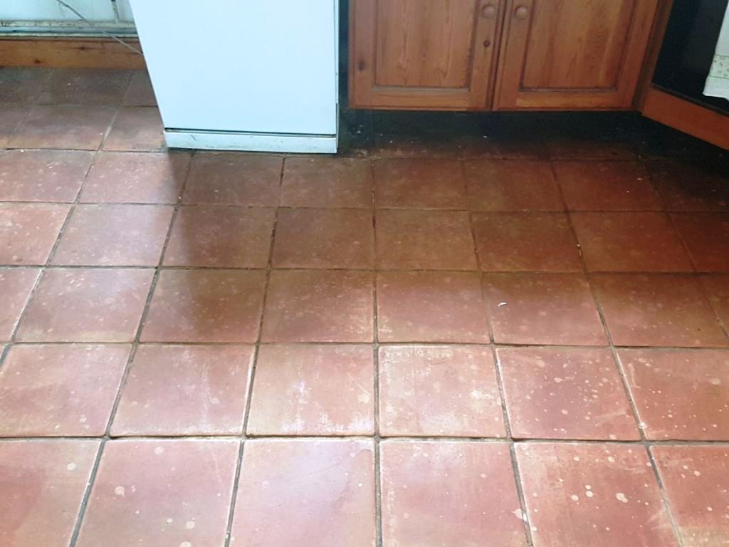 Terracotta Tiles Before Cleaning Buckingham Farm Cottage