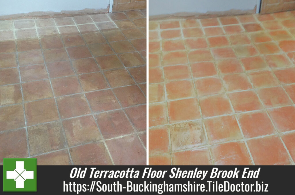 Old Terracotta floor refurbished in Shenley Brook End