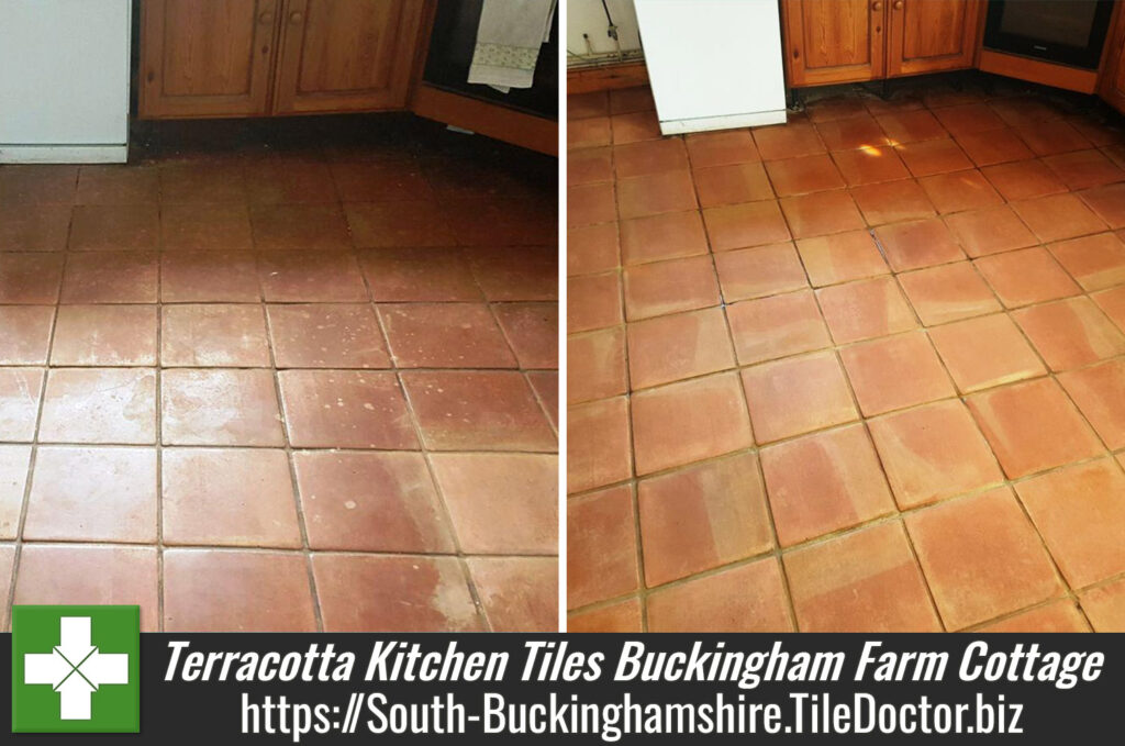 Terracotta Kitchen Tiles Refreshed in Buckingham Farm Cottage