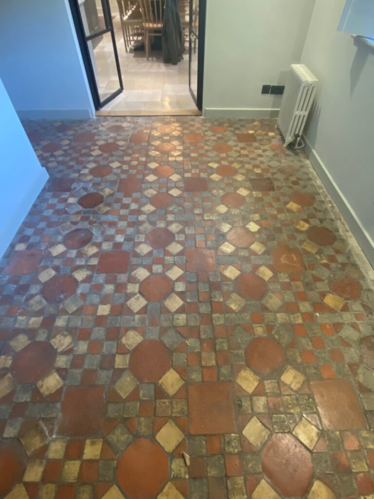 Listed Terracotta Floor Before Cleaning High Wycombe