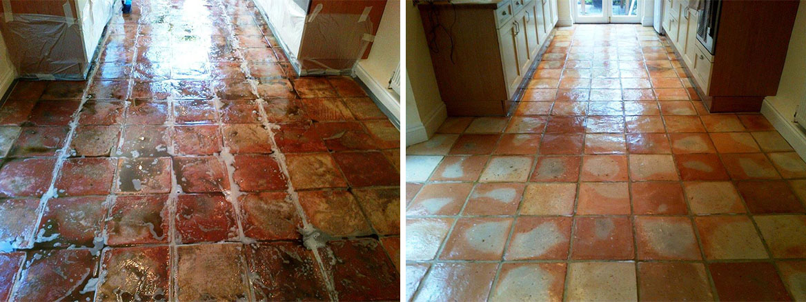 Terracotta Tiles Before and After Sealing