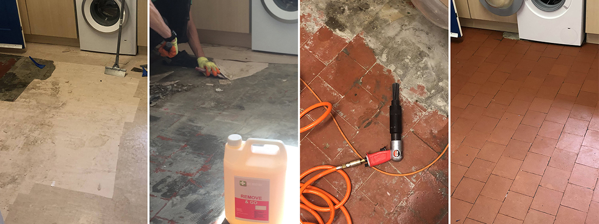 Renovating a Lino Covered Quarry Tiled Kitchen Floor in Ruislip