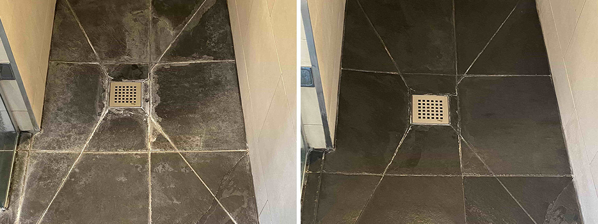 Removing Thick Limescale from Slate Wet Room Tiles in Penn